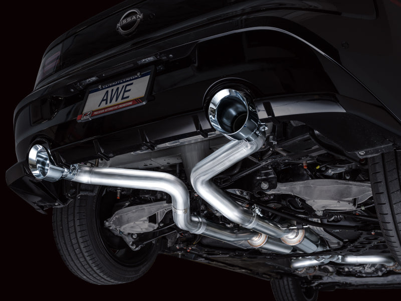 Système d'échappement Cat-Back AWE Tuning 2023 Nissan Z RZ34 RWD Track Edition avec embouts chromés argentés