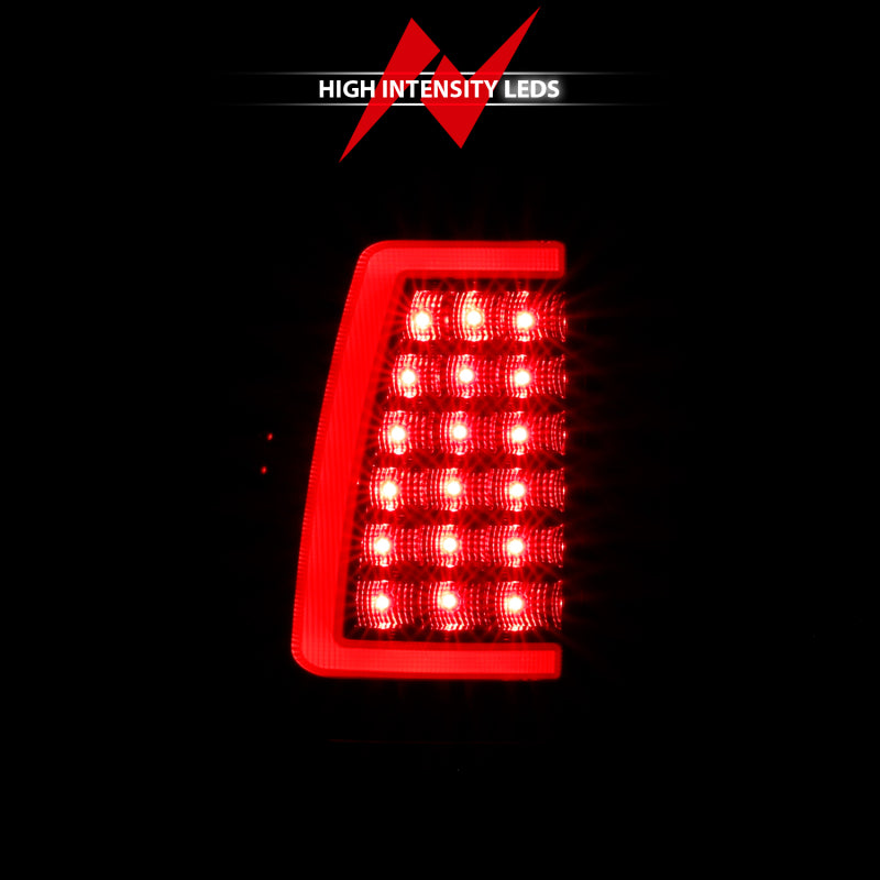 ANZO 1999-2002 Chevy Silverado 1500 Feux arrière LED style planche Noir avec lentille transparente