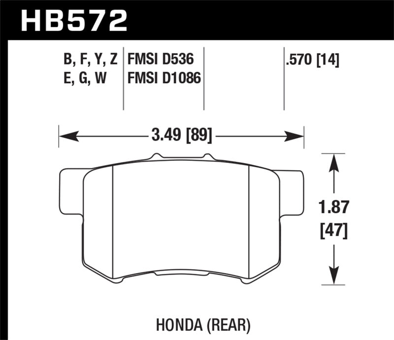 Plaquettes de frein arrière Hawk HPS 5.0 pour Acura CL Type-S 2001-2003