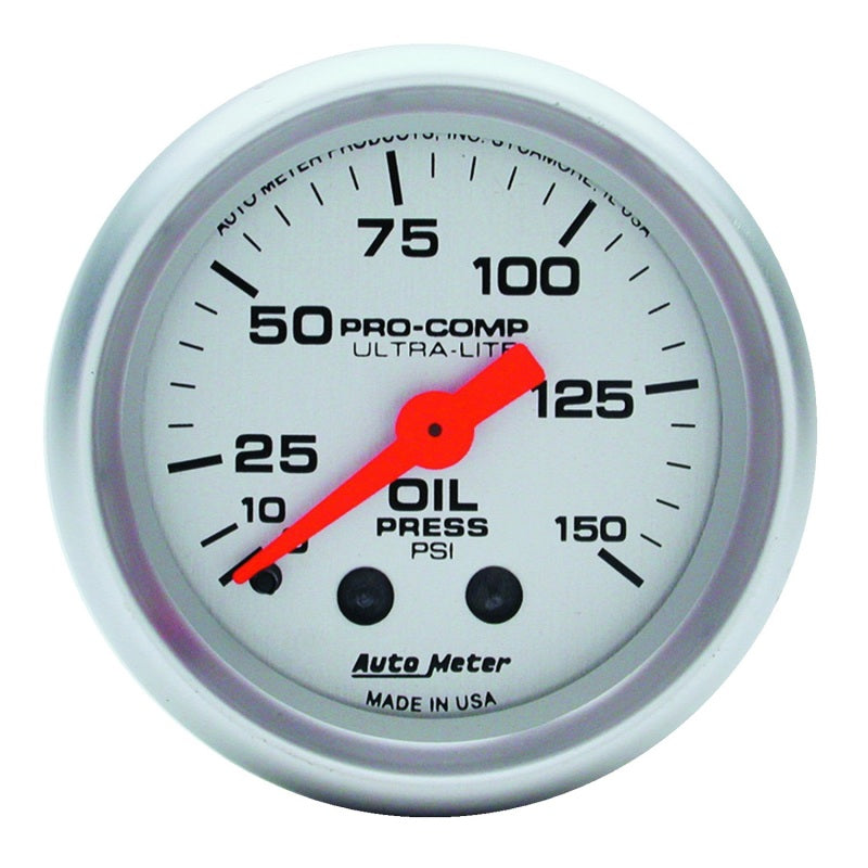 Jauge de pression d'huile mécanique Autometer Ultra-Lite 52 mm 0-150 PSI