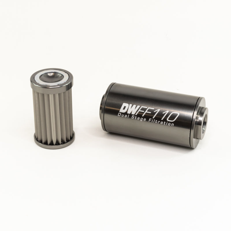 Kit de boîtier de filtre à carburant universel en acier inoxydable DeatschWerks 10AN 10 microns (110mm)