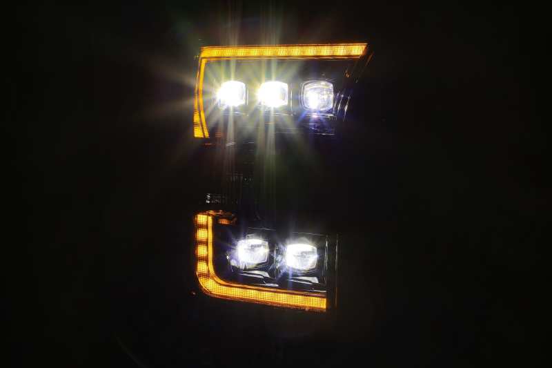Phares AlphaRex 17-20 Ford Raptor NOVA LED Proj style planche Alpha noir avec lumière Activ/signal Seq