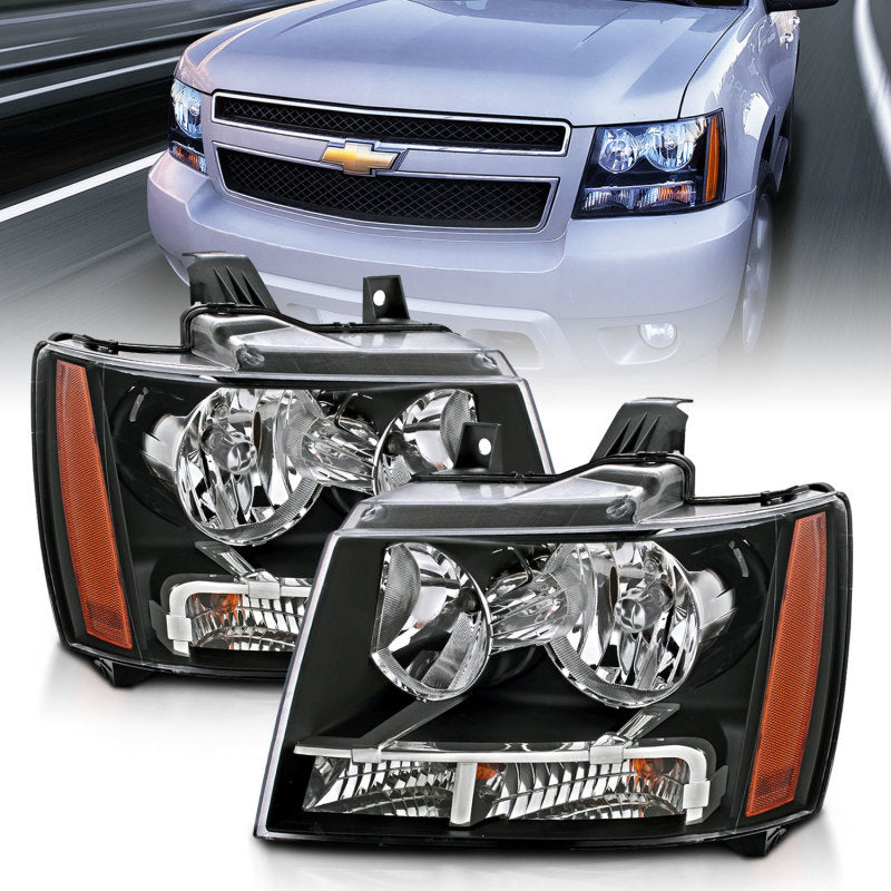 ANZO 2007-2014 Chevrolet Tahoe/Suburban Crystal Phares Noir
