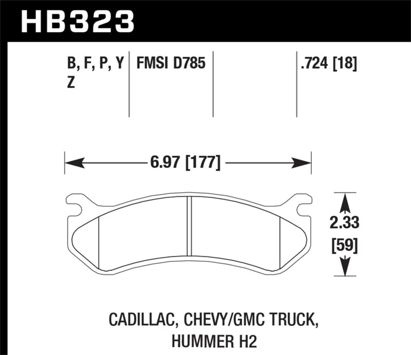 Plaquettes de frein arrière pour Chevrolet Avalanche 2500 / GMC Truck / Hummer Super Duty Street Hawk 06