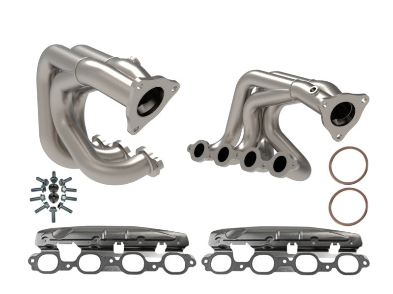 aFe Twisted 304SS Header 2020 Chevy Corvette (C8) 6.2L V8 - Revêtement en céramique de titane
