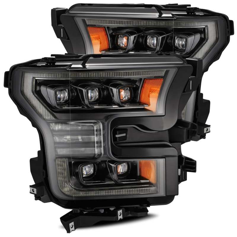 Phares AlphaRex 17-20 Ford Raptor NOVA LED Proj style planche Alpha noir avec lumière Activ/signal Seq