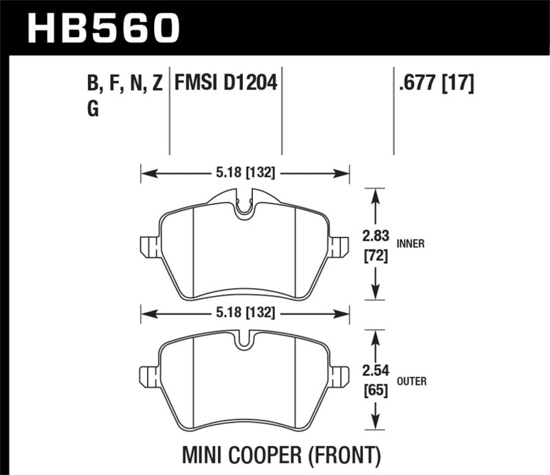 Plaquettes de frein avant de course Hawk DTC-60 pour Mini Cooper (06-15)