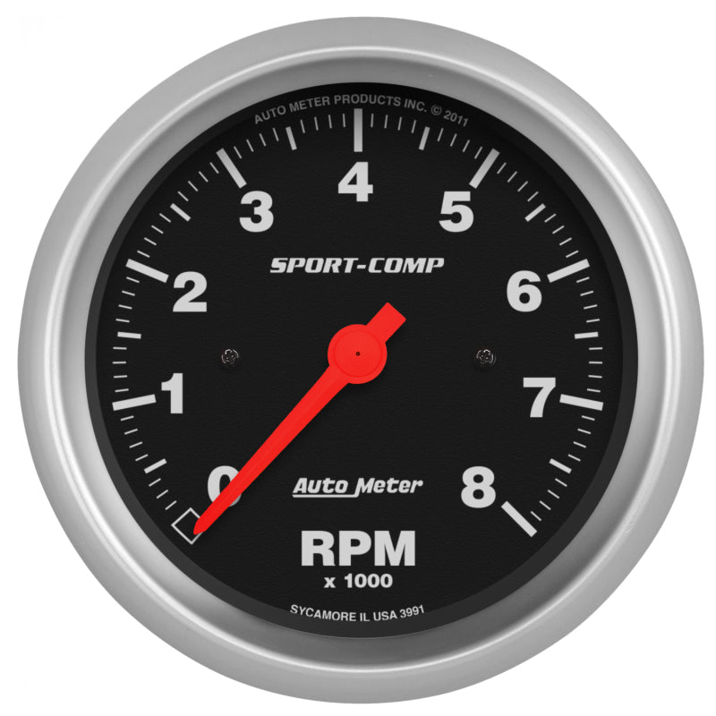 Autometer Sport-Comp 3-3/8 pouces 8000 tr/min électronique au tableau de bord