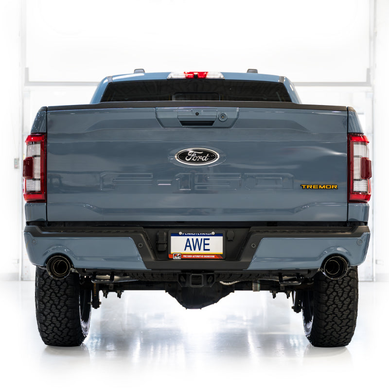 AWE Tuning Ford F-150 Tremor 2021+ (avec découpes de pare-chocs) Échappement Catback non résonant 0FG - Embouts noirs diamant