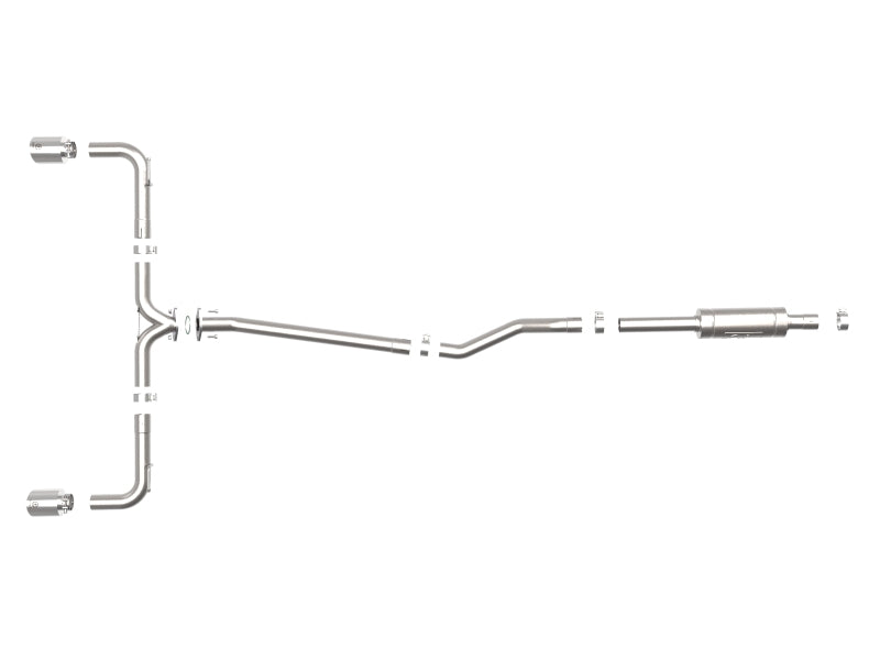 aFe Takeda 2-1/2in 304 SS Cat-Back Échappement avec embouts polis 14-18 Mazda 3 L4 2.0L/2.5L