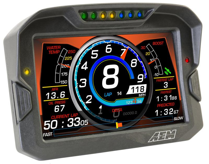 AEM CD-7 Logging GPS Enabled Race Dash Affichage numérique en fibre de carbone sans VDM (entrée CAN uniquement)
