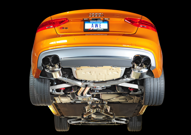Système d'échappement AWE Tuning Audi B8.5 S5 3.0T Touring Edition - Embouts noirs diamant (90 mm)