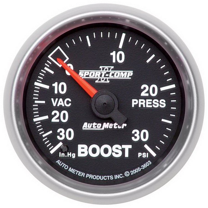 Manomètre de suralimentation et de dépression mécanique Autometer Sport-Comp II 52 mm 30 PSI