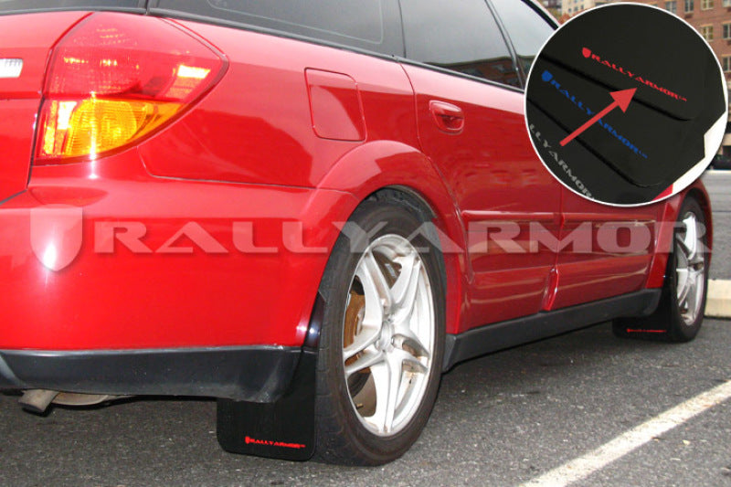 Rally Armor 05-09 Subaru Legacy GT / Outback Black UR Mud Flap with Red Logo