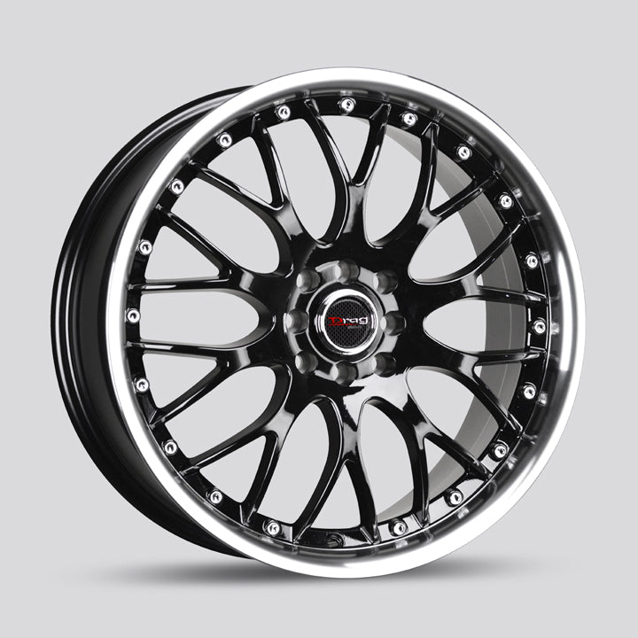 DRAG DR19 16X7 5x108/115 ET40 73 Gloss Black Machined Lip