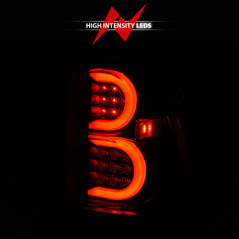 ANZO 2002-2009 Chevrolet Trailblazer LED feux arrière avec barre lumineuse boîtier noir lentille fumée