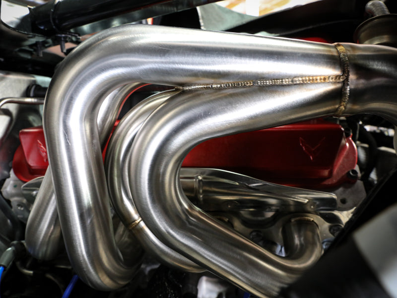 aFe Twisted 304SS Header 2020 Chevy Corvette (C8) 6.2L V8 - Revêtement en céramique de titane