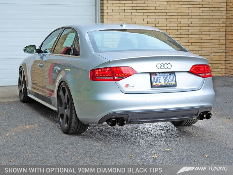 Système d'échappement AWE Tuning Audi B8.5 S4 3.0T Touring Edition - Embouts Diamond Black (102mm)