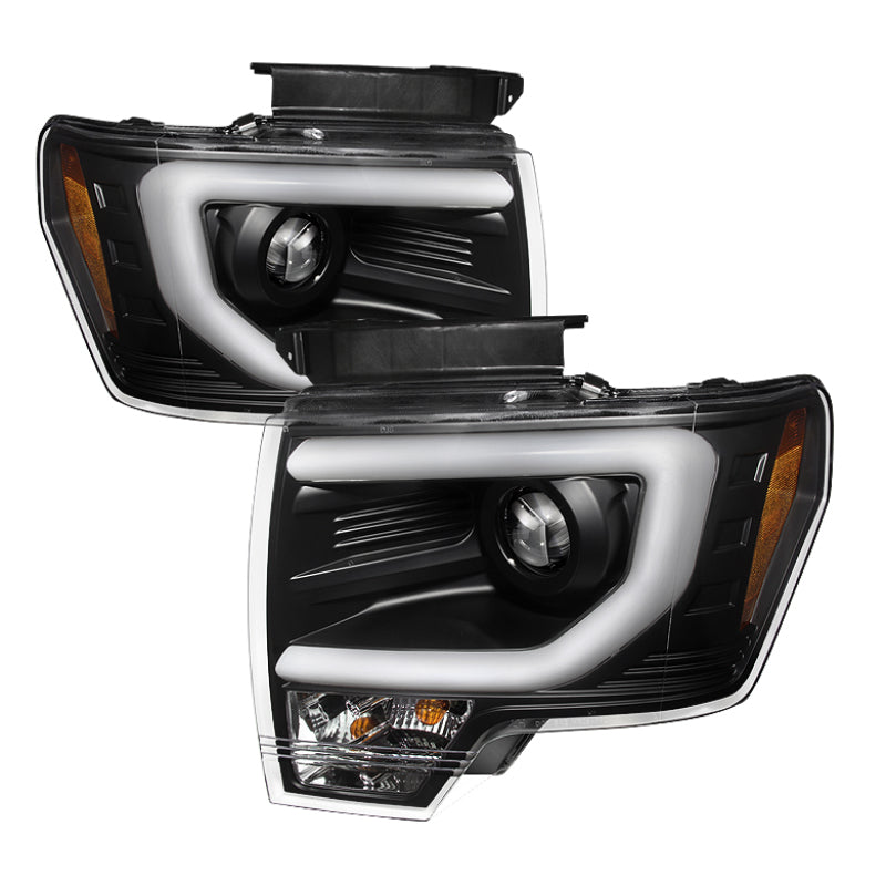 Spyder Ford F150 13-14 Projector Factory Xenon Model- Light Bar DRL Blk PRO-YD-FF15013-LBDRL-HID-BK