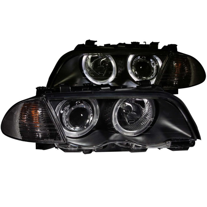 ANZO 1999-2001 Phares de projecteur BMW Série 3 E46 avec halo noir (CCFL)