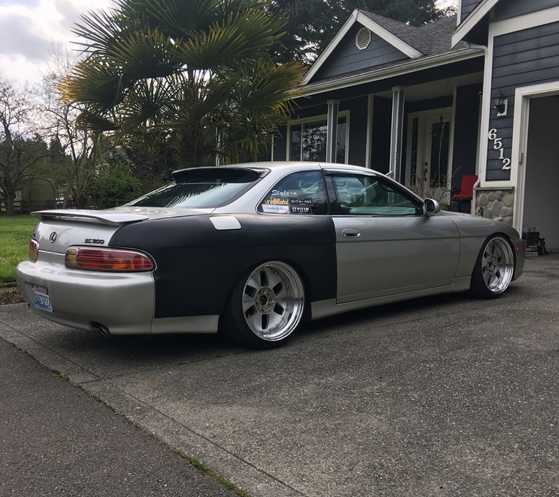 KBD Lexus SC SC300 SC400 1992-2000 KBD Style 4 Piece Polyurethane 50mm Rear Over Fenders (with Gas Cap Extensions)