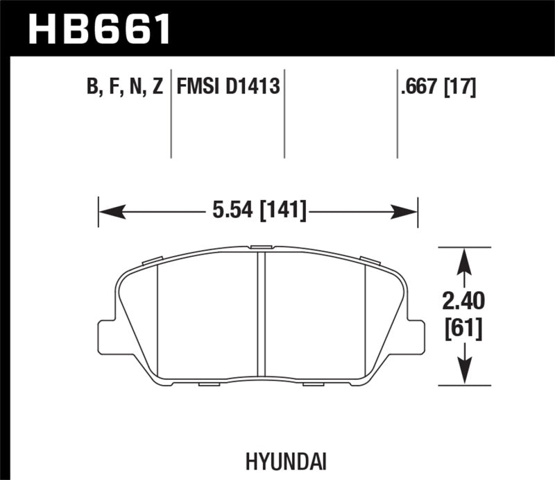 Plaquettes de frein avant de rue HPS Hawk 10 Hyundai Genesis Coupé (sans freins Brembo)