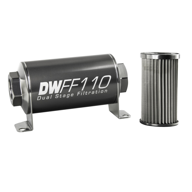 Kit de boîtier de filtre à carburant universel en acier inoxydable DeatschWerks 10AN 10 microns (110mm)