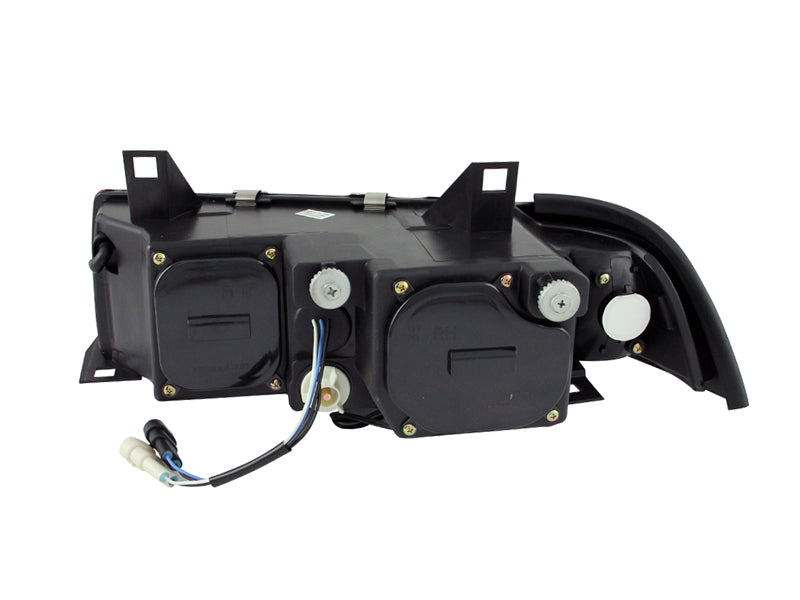 ANZO 1992-1998 BMW Série 3 E36 Phares de projecteur avec Halo Noir G2 1 pc