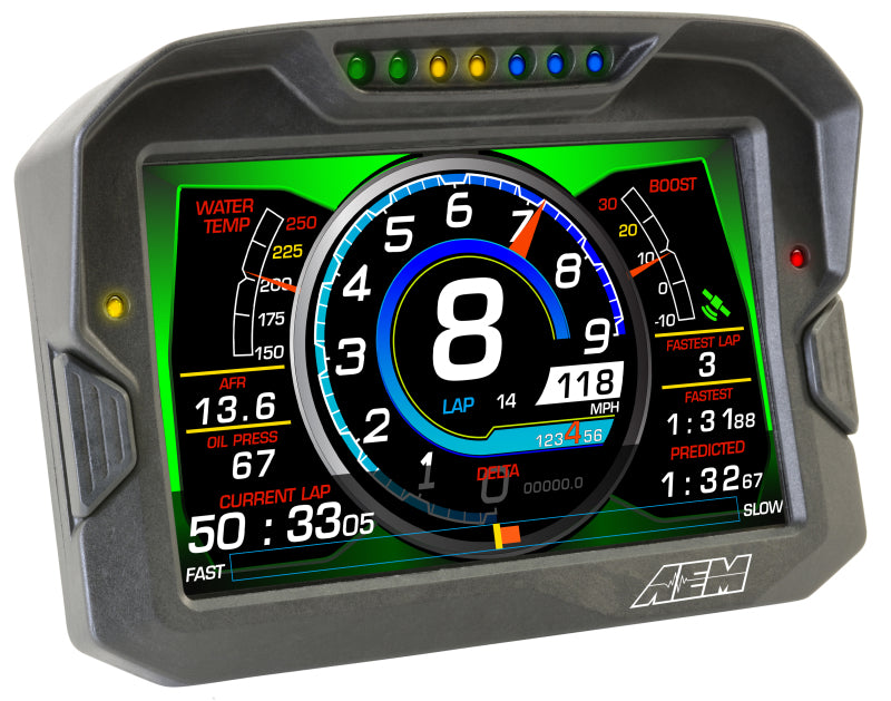 AEM CD-7 Logging GPS Enabled Race Dash Affichage numérique en fibre de carbone sans VDM (entrée CAN uniquement)