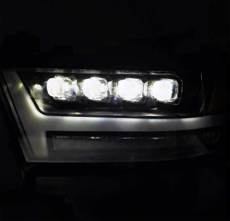 Phares AlphaRex 19-20 Ram 1500HD NOVA LED Proj style planche noir brillant avec lumière active/signal Seq/DRL