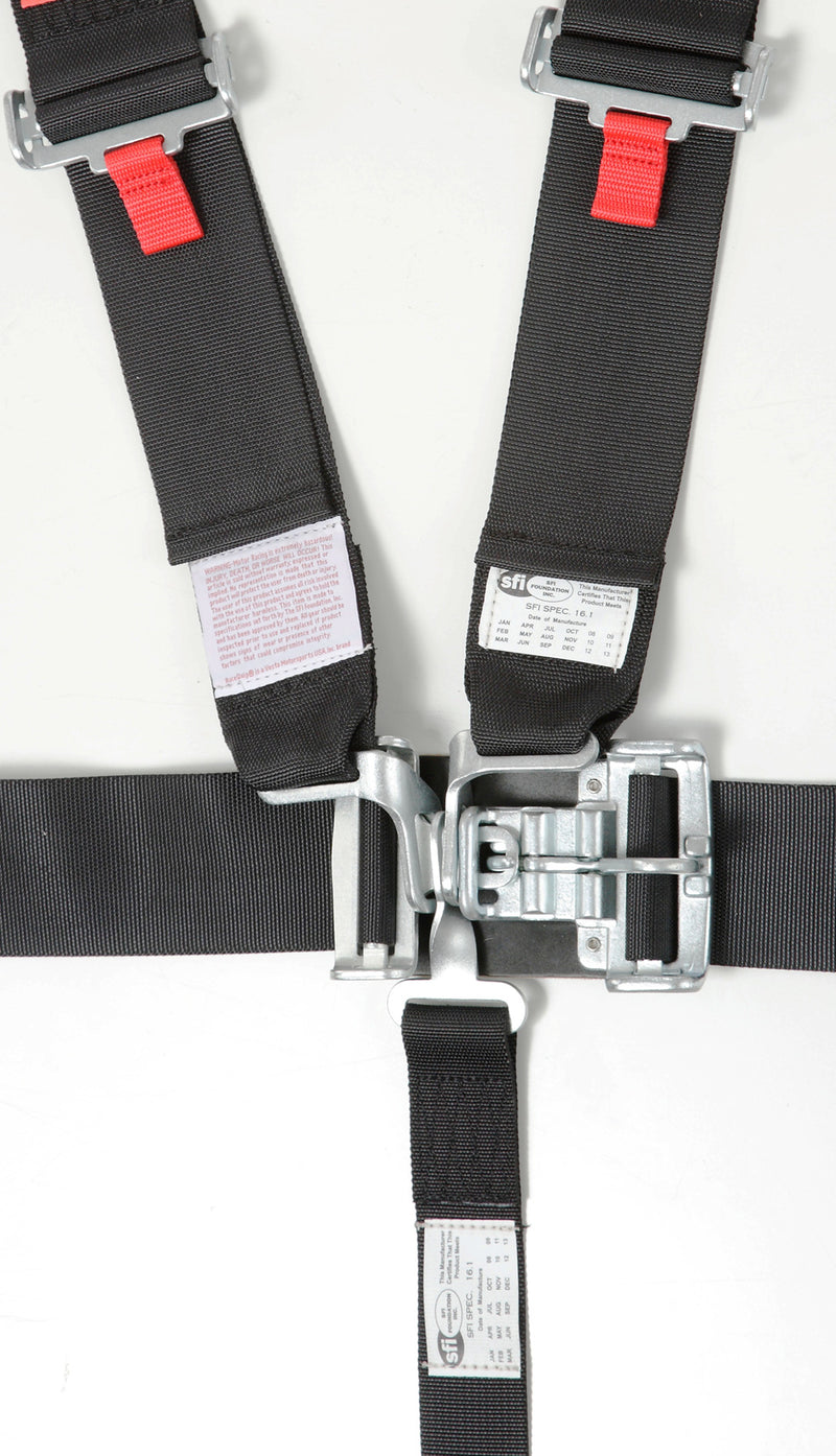 711001 RaceQuip Latch &amp; Link Ensemble de harnais de course automobile à 5 points, ensemble de ceinture de sécurité SFI 16.1, noir