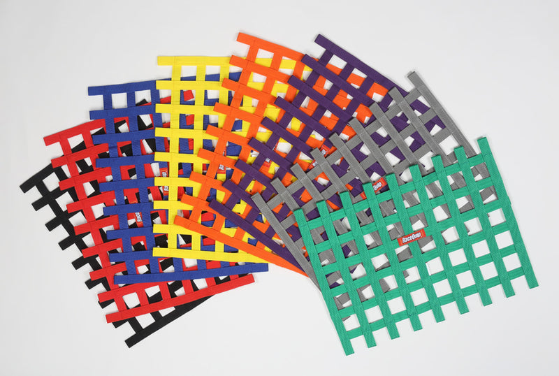 721025 Filet de fenêtre de voiture de course style ruban RaceQuip, bleu 18 HX 24 W