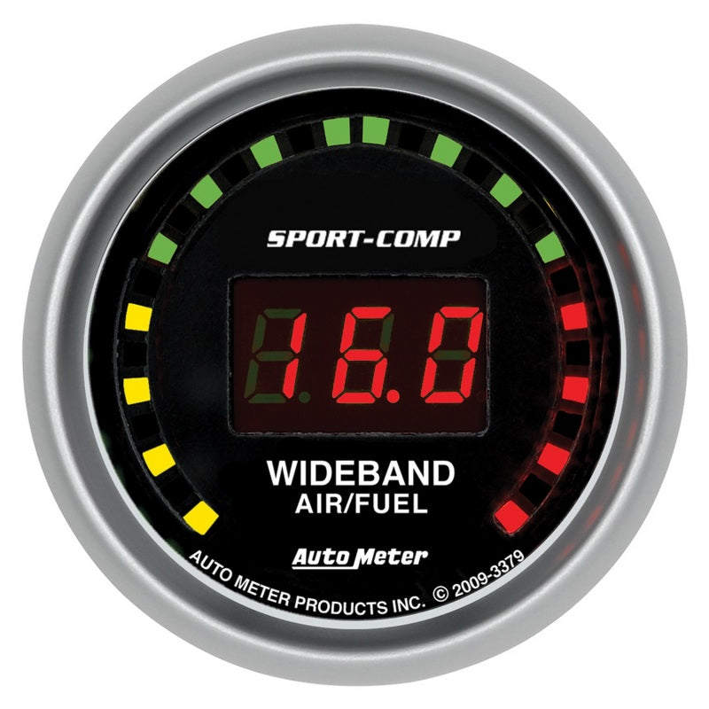 Autometer Sport-Comp Jauge de rue à large bande numérique Air/carburant 52 mm