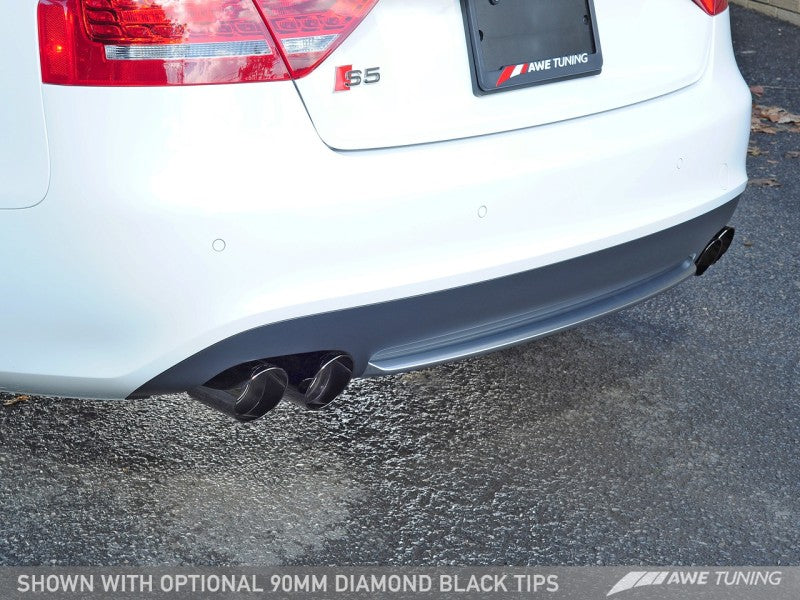 Système d'échappement AWE Tuning Audi B8.5 S5 3.0T Touring Edition - Embouts noirs diamant (90 mm)