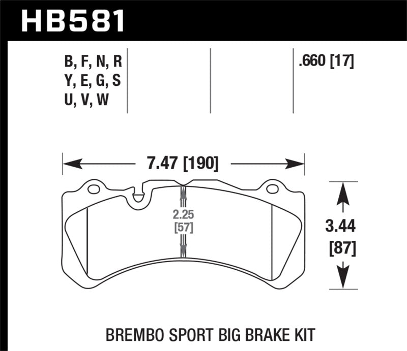 Plaquettes de frein Hawk Brembo arrière BBK DTC-60