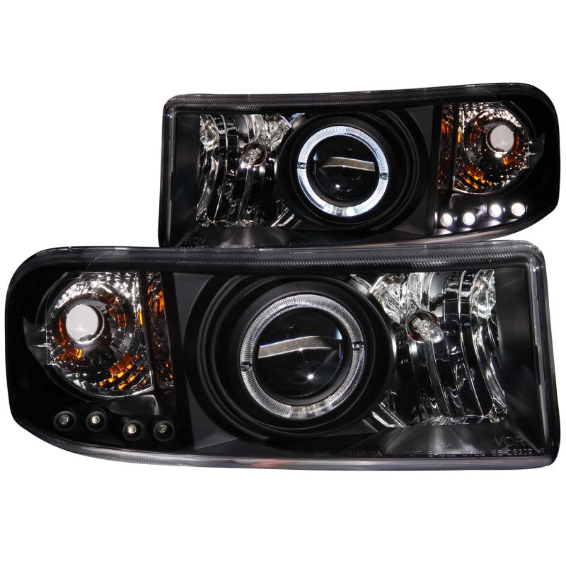 ANZO 1994-2001 Phares de projecteur Dodge Ram avec Halo Noir