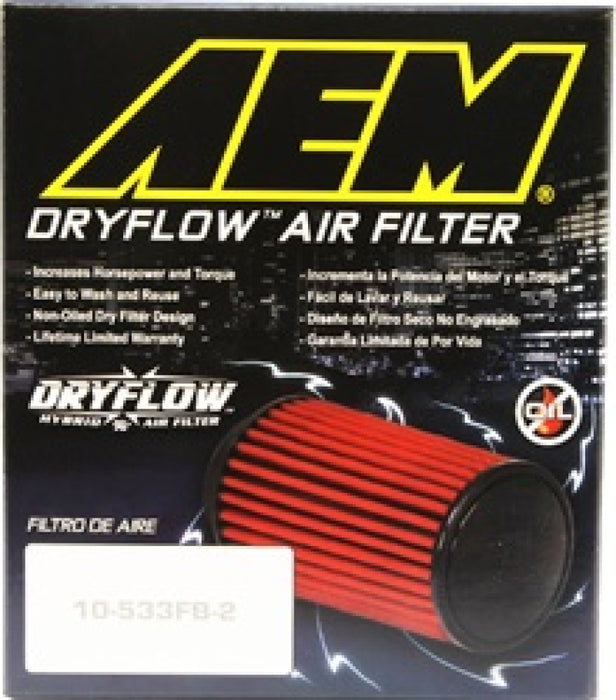Filtre à air AEM Dryflow conique 5,5 pouces OD de base x 4,75 pouces OD supérieur x 5 pouces de hauteur