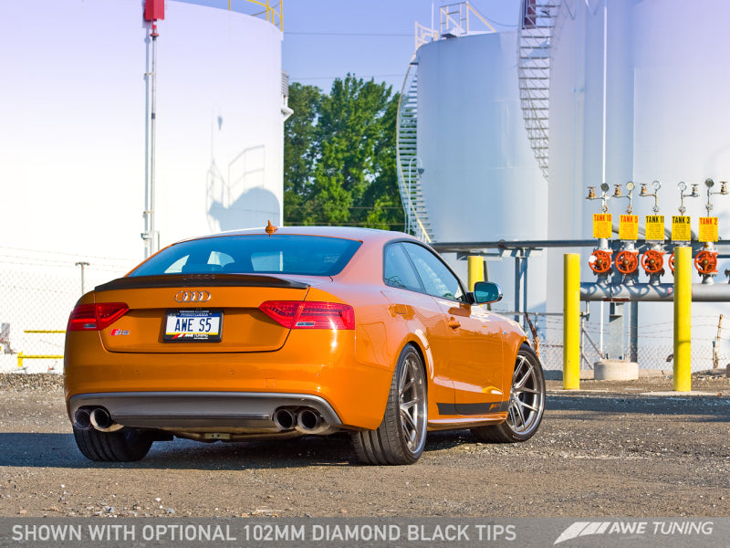 Système d'échappement AWE Tuning Audi B8.5 S5 3.0T Touring Edition - Embouts noirs diamant (90 mm)
