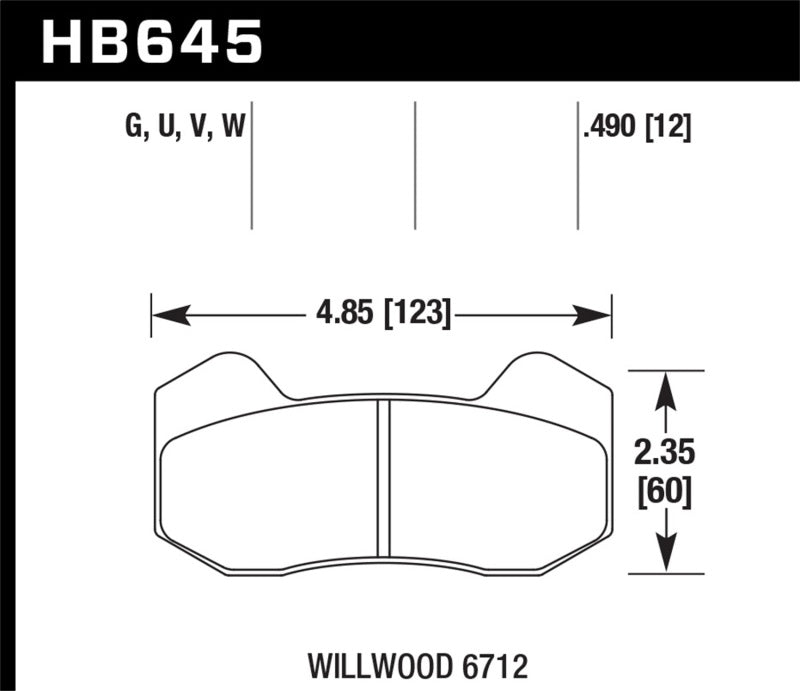 Plaquettes de frein Hawk Wilwood Type 6712 DTC-30