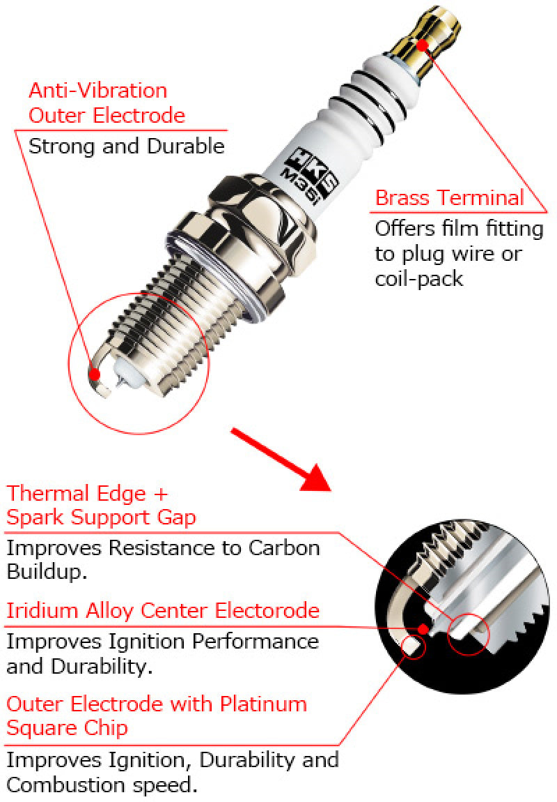 HKS 08 Lancer Evolution GSR/MR M- Series Spark Plugs (Heat Range 9)- Pack of 10