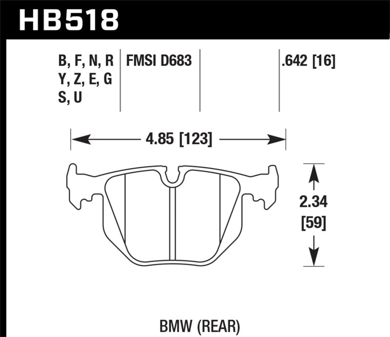Hawk BMW 330CI/330I/330XI/525i/740i/754iL/M3/M5/X3/X5/Z4/Z8 / Range Rover HSE HT-10 Frein arrière de course