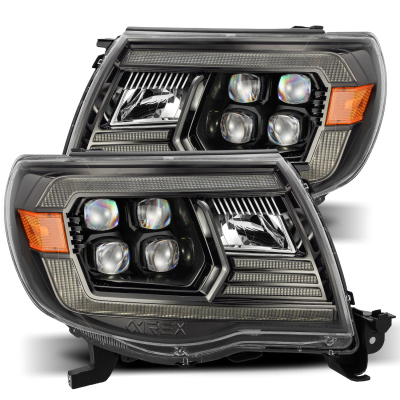 AlphaRex 05-11 Toyota Tacoma NOVA Phares de projecteur à LED Style planche Noir avec lumière d'activation/DRL