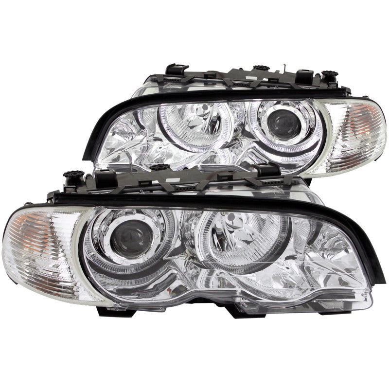 ANZO 2000-2003 Phares de projecteur BMW Série 3 E46 avec Halo Chrome