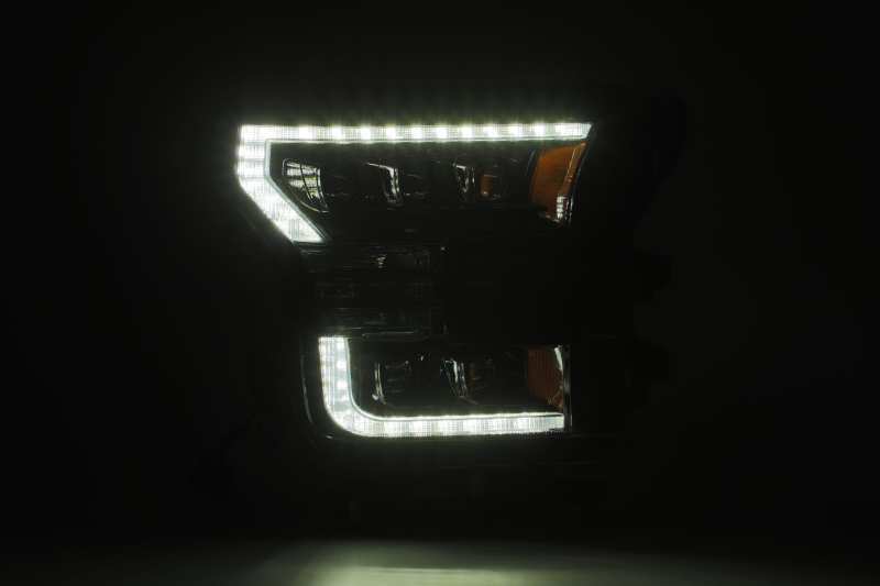 Phares AlphaRex 17-20 Ford Raptor NOVA LED Proj style planche Alpha noir avec lumière Activ/signal Seq