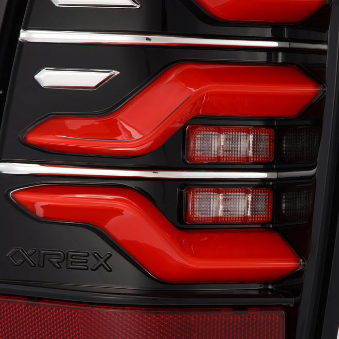 Feux arrière LED AlphaRex 05-15 Toyota Tacoma LUXX Noir/rouge avec lumière active/signal Seq