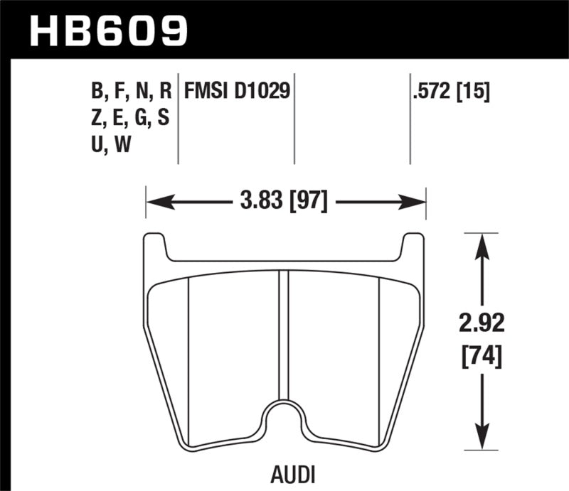 Plaquettes de frein de course avant Hawk DTC-60 pour Audi R8 08-11/RS4 07-08/RS6 03-04 / VW Phaeton 02-03