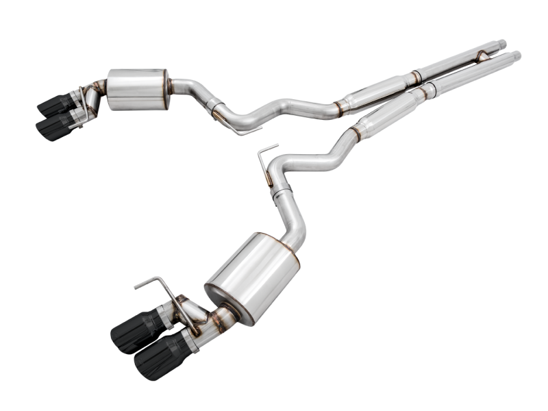 AWE Tuning 2018+ Ford Mustang GT (S550) Cat-Back Exhaust - Touring Edition (Quad Diamond Black Tips)
