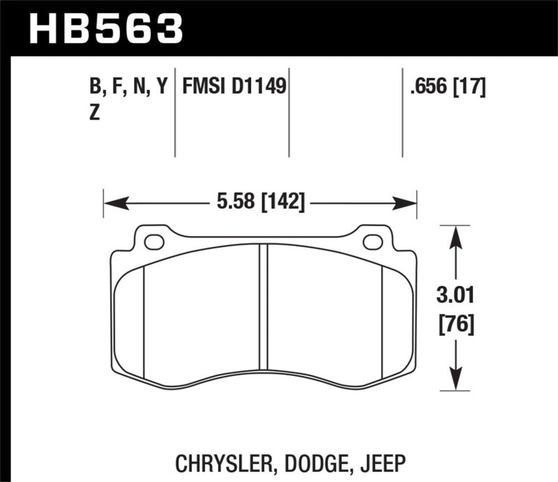 Hawk 06-07 Dodge Magnum SRT8 / 06-09 Challenger SRT8 / 05-07/09 Chrysler 300 C SRT8 Céra Performance