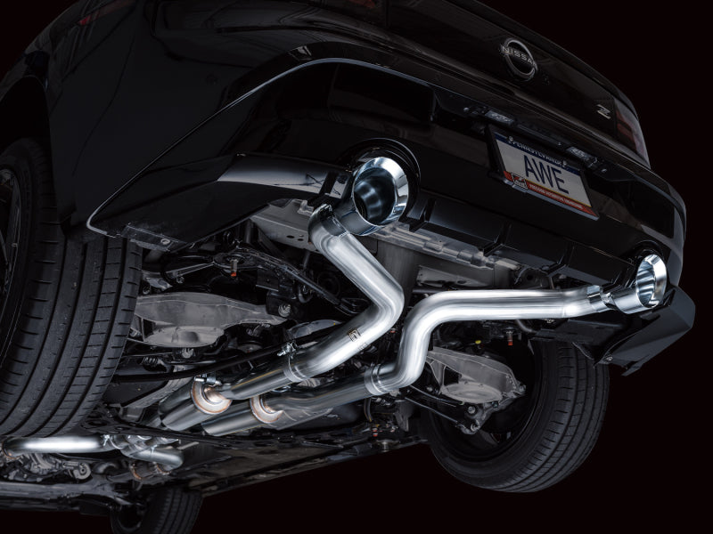 Système d'échappement Cat-Back AWE Tuning 2023 Nissan Z RZ34 RWD Track Edition avec embouts chromés argentés