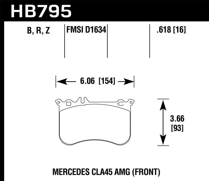 Plaquettes de frein avant Hawk 14-17 Mercedes-Benz CLA 45 AMG/15-17 Mercedes-Benz GLA 45 AMG HPS 5.0